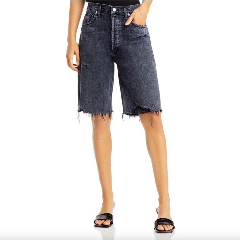 CITIZENS OF HUMANITY Ambrosio Long Denim Shorts in Black 1928-1134